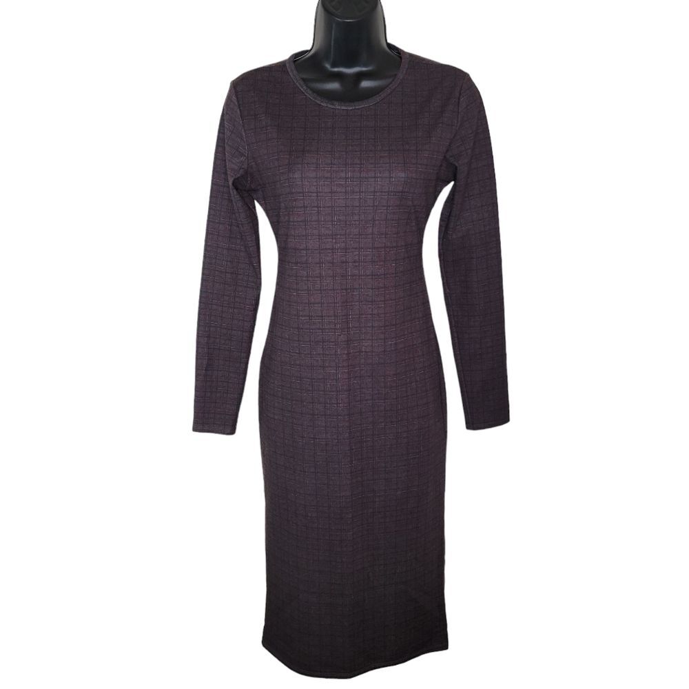 Zara long sleeve plaid bodycon dress size Medium